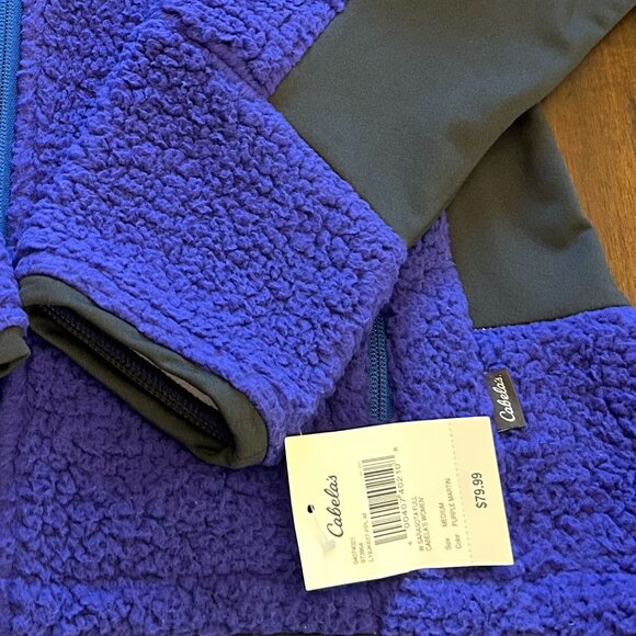 NWT Cabela's Women's Blue Sweater Full Zip Fleece Size Medium - Picture 5 of 14
